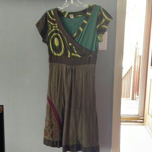 Olive green pattern dress
